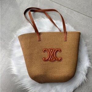 Celine straw tote bag, 44x27x23cm